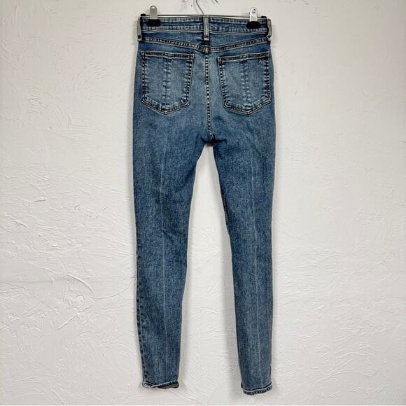 Rag & Bone Blue Nina High Rise Skinny Jeans Women 26 Button Fly Acid Wash Casual - Picture 8 of 12